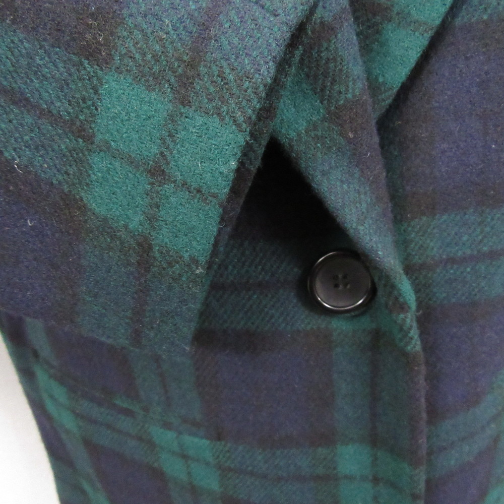 Braebrook Womens Blazer Jacket 4P Petite Green Blue Tweed‎ Vintage Plaid - Picture 3 of 14